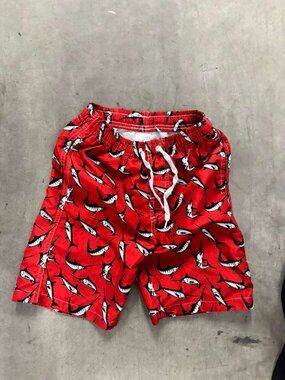 Rolimaka Kids' Red Shark/Marlin Graphic Board Shorts size 8